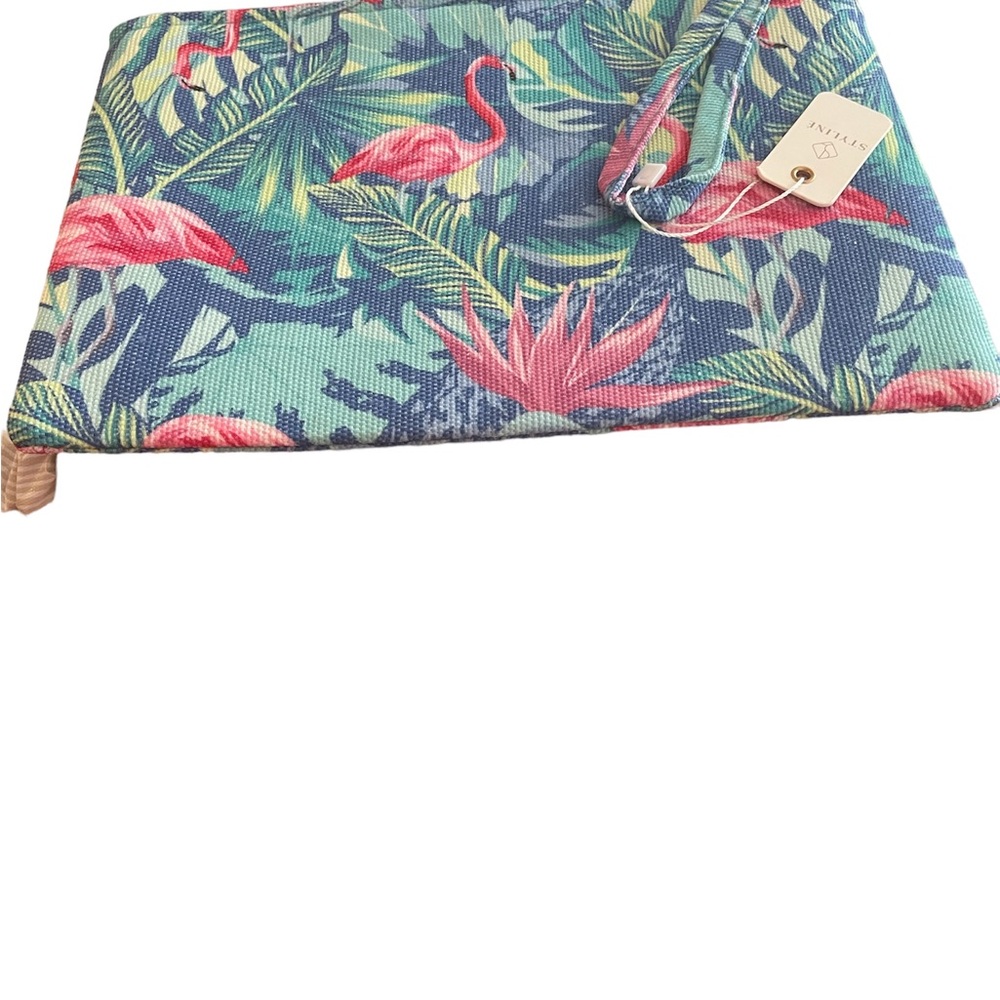Tropical flamingo pattern pouch with inside pocket